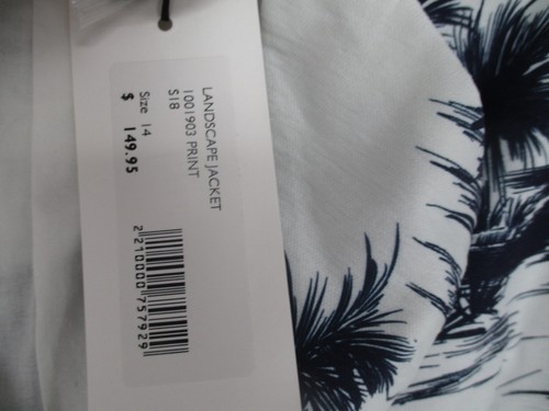 Sheike Top Womens 14 Blue White NWT Vest Floral Jacket Tree Sleeveless Button - Picture 8 of 17