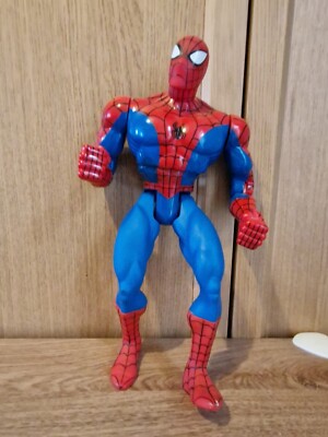 Vintage 1998 13'' Inch Spiderman Big Time Action Hero Figur Toybiz Punching...