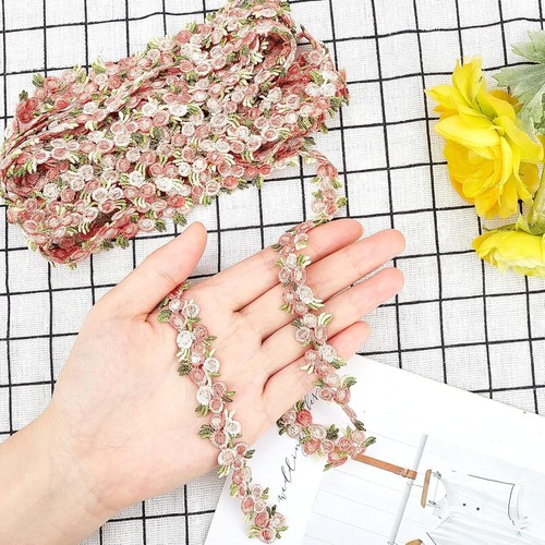 10 Yard Flower Embroidered Trim Lace Ribbon Sewing Fringe Edge Wedding DIY Craft - Picture 26 of 45