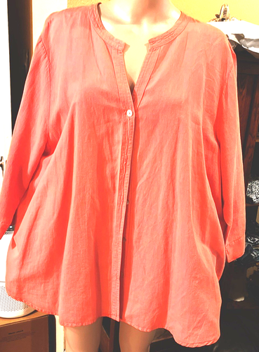 Hot Cotton Damen Plus Leinenmischung 3/4 Ärmel Oberteil Jacke 3X - Bild 2 von 17
