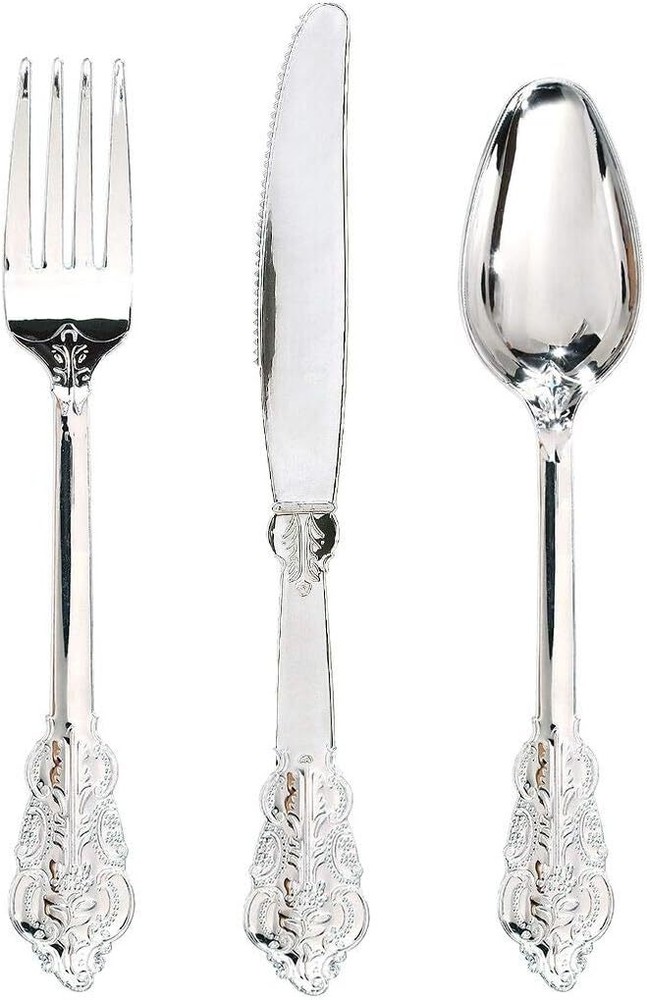 Heavyweight Plastic Cutlery- Includes 120 Forks, 120 Spoons, 120 Knives Heavyweight Plastic Cutlery- Includes 120 Forks, 120 Spoons, 120 Knives