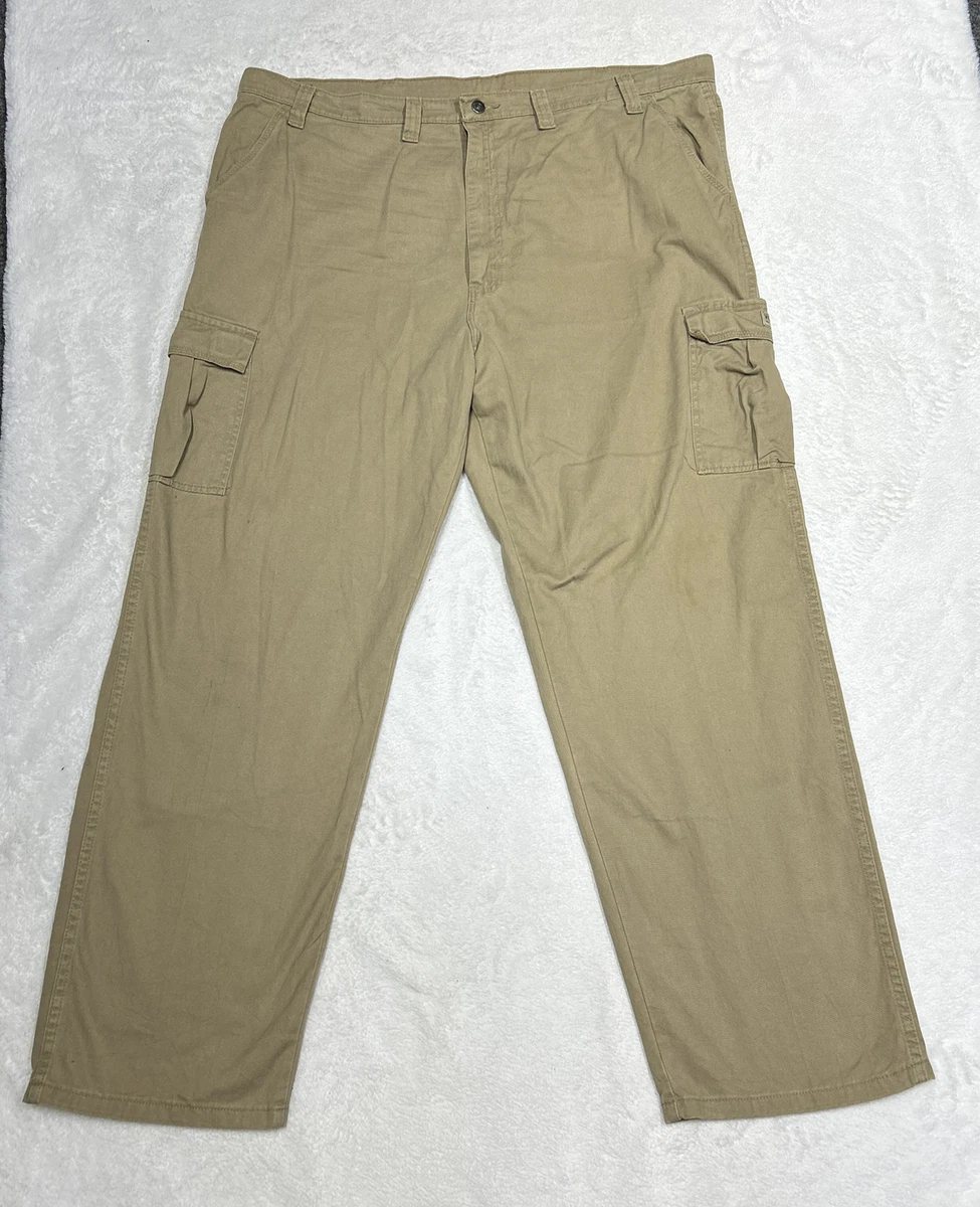 Wrangler Relax Fit Men s Khaki Beige Cargo Pants Tag Size 44 X 32 Straight Leg