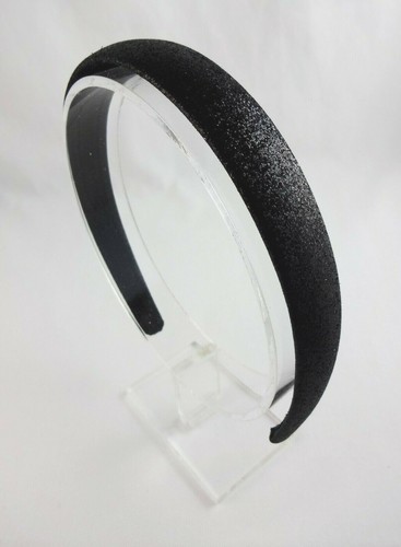Cerchietto nero glitter sottile flessibile largo 0,75 pollici lucido - Foto 2 di 5