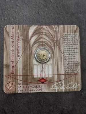 COINCARD 2 EUROS 2005 GALILEO SAINT MARIN SAN MARINO / ! SANS LA JACQUETTE - Photo 1/2