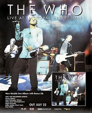 THE WHO Vintage Print Ad CD Release Promo Live at Royal Albert Hall 10" x 12"