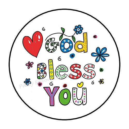 GOD BLESS YOU ENVELOPE SEALS LABELS PARTY FAVORS STICKERS