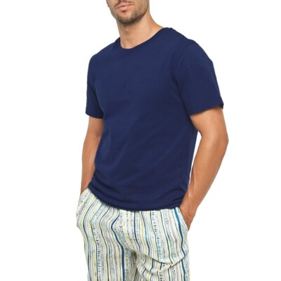 New The Lazy Poet Men s Max Mykonos Tee Shirt Paradise Blue color Size Medium
