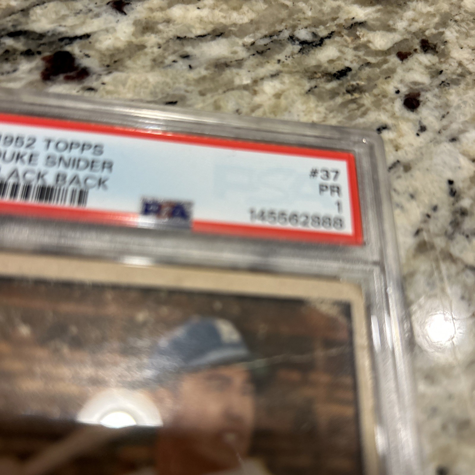 1952 Topps # 37 Duke Snider PSA 1 view 4