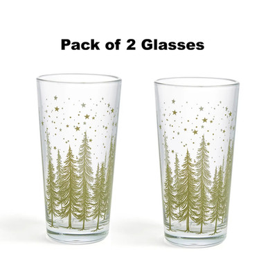 2x Weihnachtsgläser Baum 300ml festlich Deko Party Glas Becher