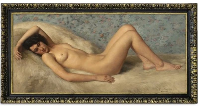 nackte Frau art Erotik  100x 52 cm Bild nude Mit Gemälde Barock Rahmen 459 - Bild 1 von 4