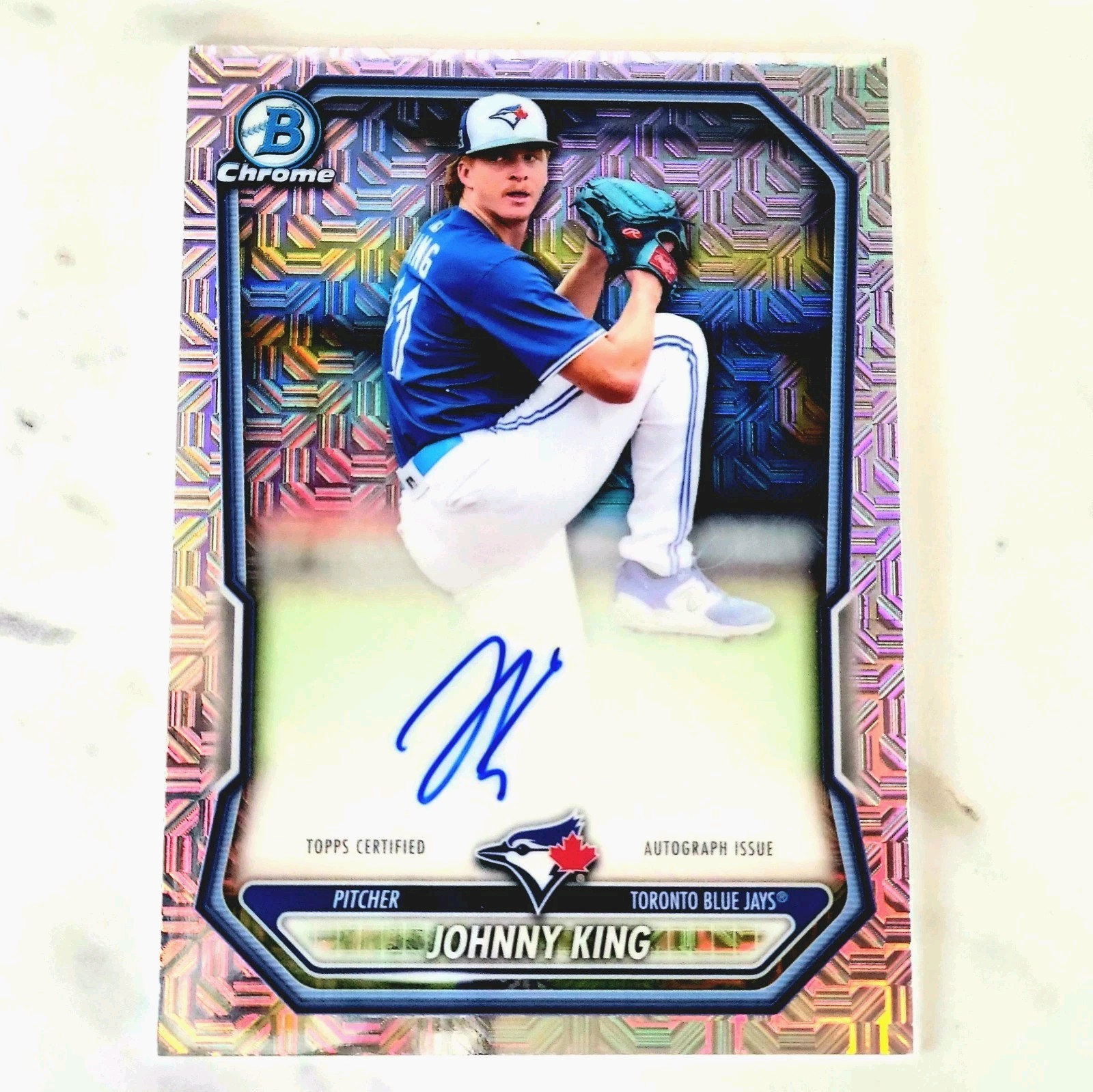 2026 Bowman Chrome Prospect Auto Mojo Refractor #BMA-JK Toronto Blue Jays view 3