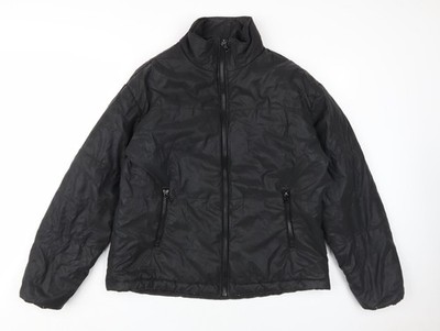Nova Men Black Puffer Jacket L Full Zip Casual