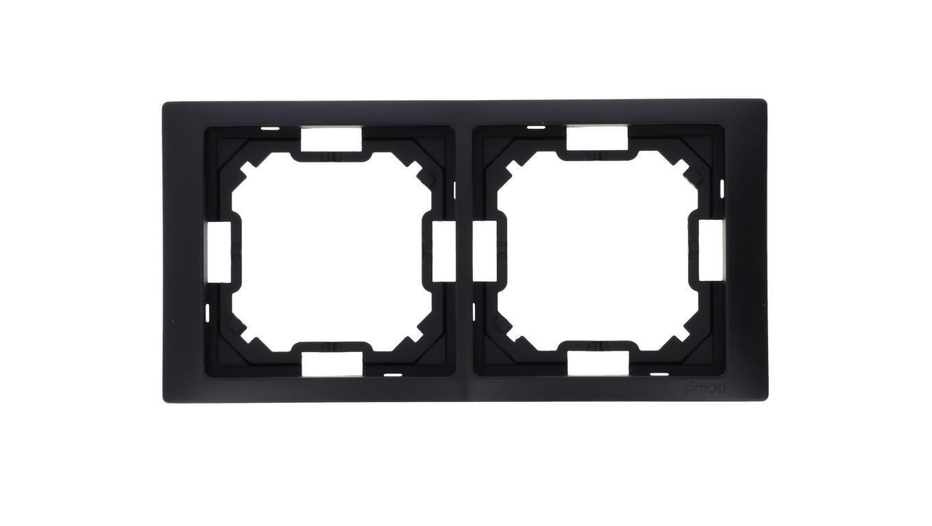 Simon Basic Frame 2x Neos IP20 Matte Black BMRC2/49