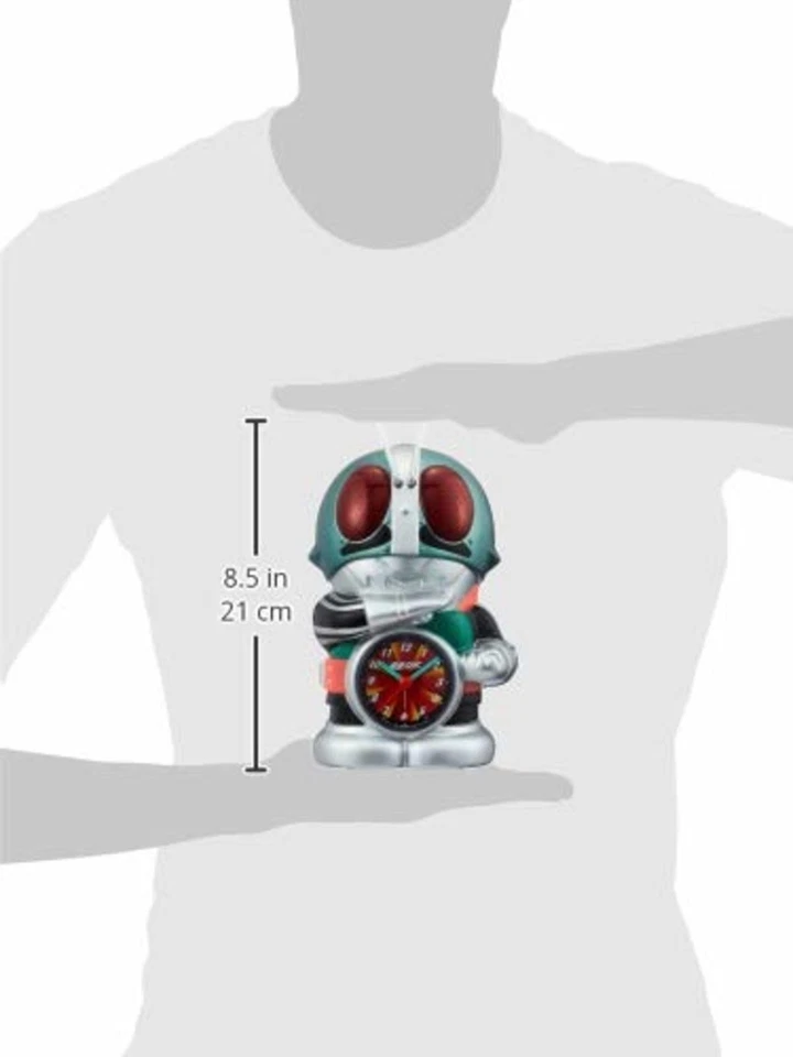 Rhythm alarm clock masked Kamen Rider voice alarm green 4SE502RH05 F/S w/Track# - Image 4 of 4