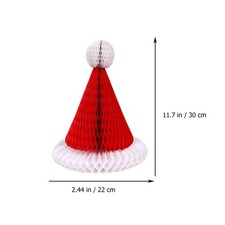 6 Pcs Christmas Tree And Hat Honeycomb Paper Pendant Decoration For Xmas