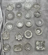 Antique vintage salt cellar clear glass crystal lot of 20 salts B3