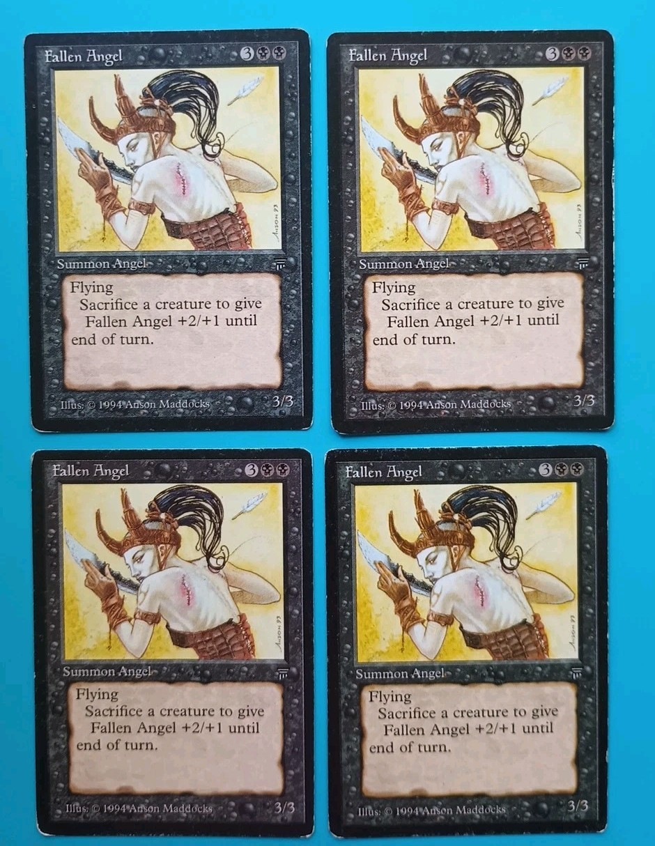 Magic the Gathering MTG Legends FALLEN ANGEL X 4 MP  U 1994 Vintage Nice!