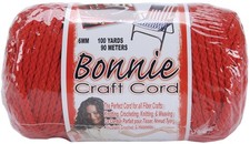 Pepperell Bonnie Macrame Craft Cord 6mmX100yd-Red