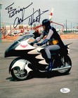 ADAM WEST HAND SIGNED 8x10 COLOR PHOTO       RIDING BATCYCLE