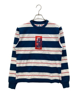 THE BLACK EYE PATCH HWC BORDERED L/S TEE Size: S Navy x white BEPFW23TE22 Men