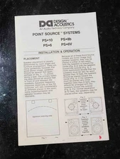 Design Acoustics  Point Source Speaker Manual  PS-10 /  PS-8b /PS-6  / PS -6V