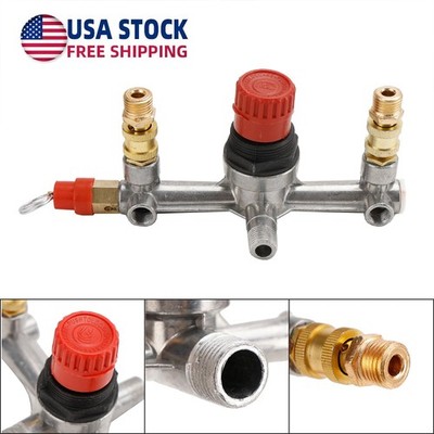 Air Compressor Pressure Valve Switch Control Manifold Regulator Gauges Tool' US