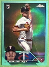 2023 Topps Chrome Aqua Refractor #USC188 Brent Headrick/199 Twins Yankees (RC)