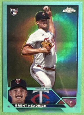2023 Topps Chrome Aqua Refractor #USC188 Brent Headrick/199 Twins Yankees (RC)
