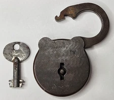 Antique 1920 - 30's by Corbin Brass Six Lever P69 Padlock w/ Original Key Works