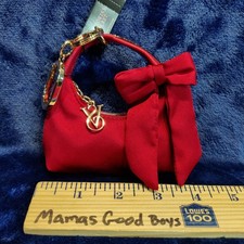 NWT Victoria s Secret Burgundy Shoulder Bag Charm Keychain Coin Purse