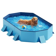 Extra Large Foldable Dog Pool 71" x 39" x 12" Portable Pet Bath Tub - Non-Slip,