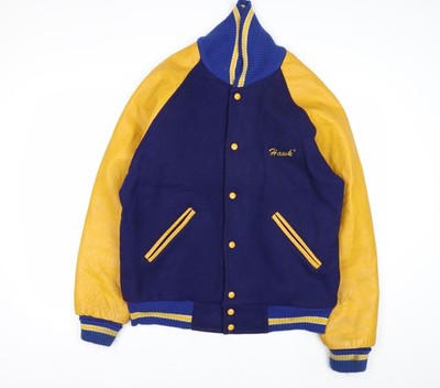 MPC Sports Herren Blau Varsity Jacke Medium Wolle Leder Retro