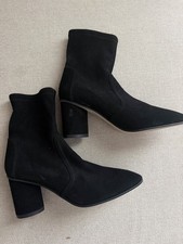 Stuart Weitzman Womens Black Ankle Sock Suede...