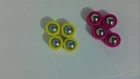 Vintage Ideal Rebound Game Replacement Roller Pucks 4 Pink & 4 Yellow