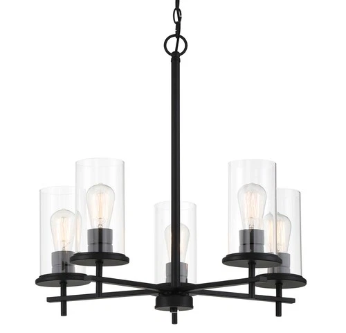 Minka Lavery 4095 Haisley 5 Light 24"W Vantage Candle Chandelier - Coal - Picture 1 of 5