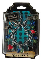 Disney Alice In Wonderland Charm Bracelet DetachableKeyring Clip Key Opened