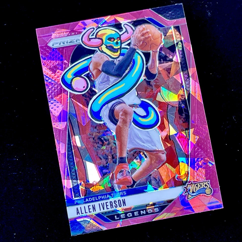 1/1 ALLEN IVERSON 🔥 PINK ICE PRIZM SSP 🔥 NEW PENINI: ONE OF ONE ART - Image 2 of 4