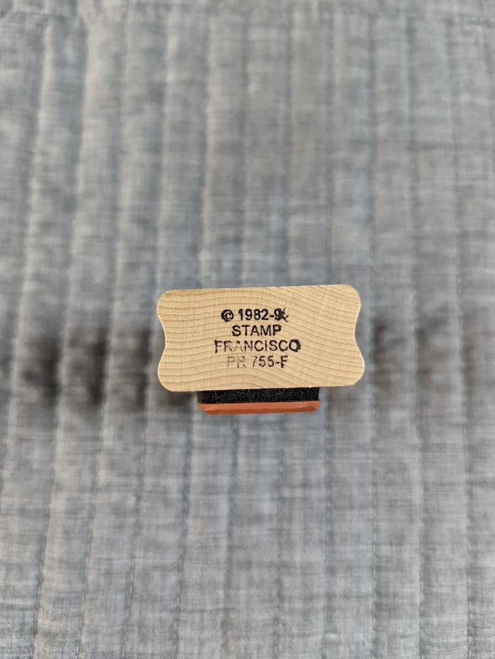 Vintage 1982 Stamp Francisco Rubber Stamp – Pail/Bucket Design – Wood PR755-F Foto 2 de 4
