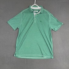 Tommy Bahama Polo Shirt Mens Medium Green Paradiso Cove Tencel Golf Performance