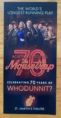 Agatha Christie THE MOUSETRAP 70 Anniversary Cast West End Theatre Promo Flyer