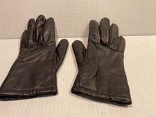 Vintage Kuc brown leather lined women  s gloves size 19 made in Poland