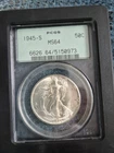 1945 S WALKING LIBERTY HALF PCG MS64 EXCELLENT