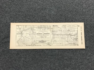1920s AAA Auto Club Strip Road Map Anaheim Redondo Riverside-Redondo Blvd CA