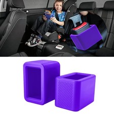 2 Pack Silicone Seat Belt Buckle Holder Booster Easy Access Purple