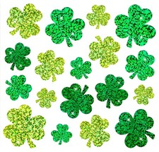 9 Sheets St. Patrick's Day Window Stickers Laser Shamrock Stickers Window Deca