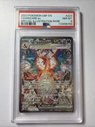 2023 Obsidian Flames Charizard Ex SIR #223 PSA 8