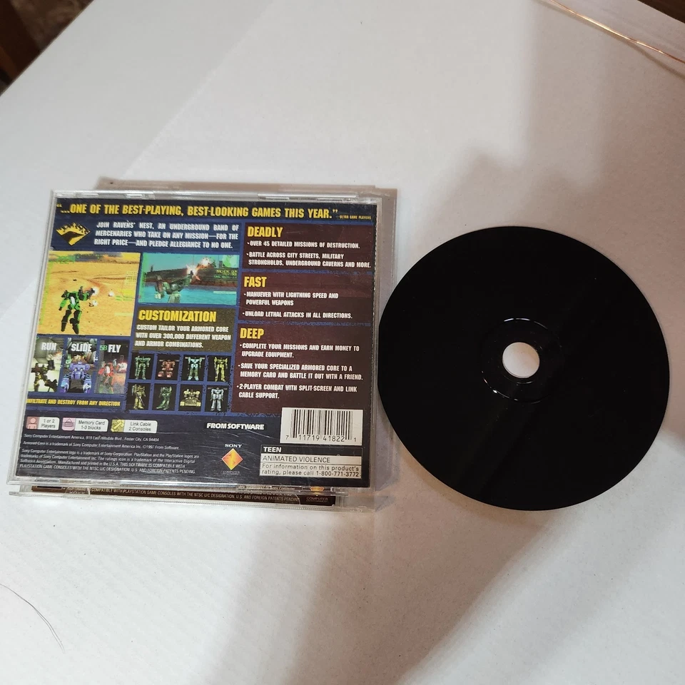 Armored Core Black Label Playstation 1 Tested PS1 1997 Original - Image 3 of 3