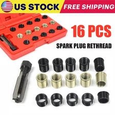 New Spark Plug Thread Repair Rethreading Tool Kit M16 Threaded Coil Insert 16pcs
