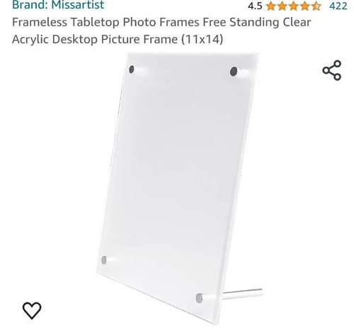 Missartist Frameless Free Standing Photo Frame Clear Acrylic Picture Frame - Picture 1 of 5