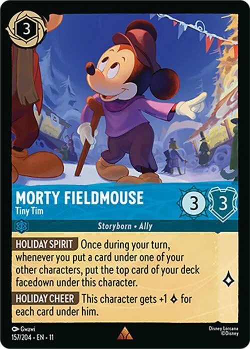 Morty Fieldmouse - Tiny Tim 157/204 COLD FOIL Winterspell Disney Lorcana
